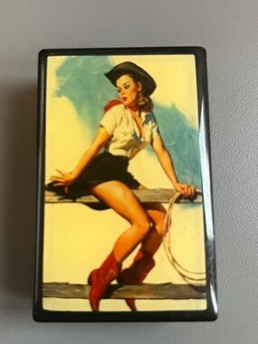 Vintage Pin-Up Cowgirl Tiny Box